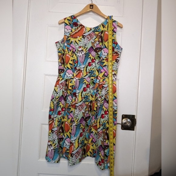 Hemet | Junk Food Pop Art Retro Pleated Dress - Picture 6 of 7